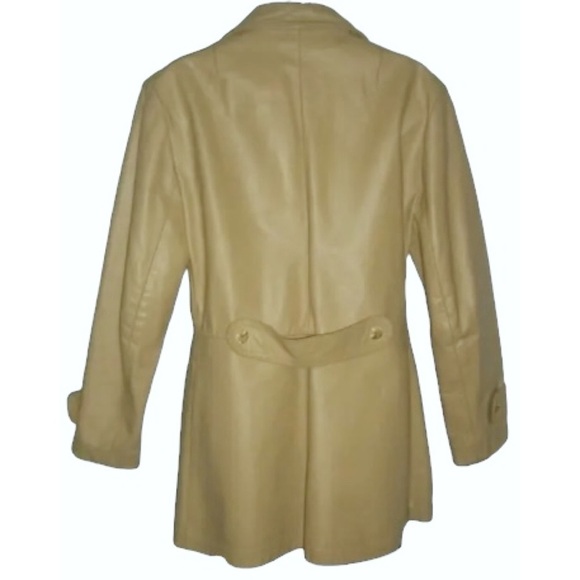 Vintage 70's Kirks Suede Leather Jacket  Camel Trench Coat Retro ALT Spy egirl - Picture 4 of 16